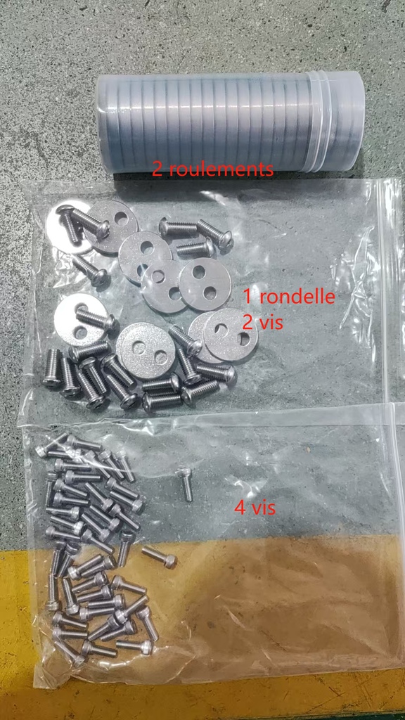 TEVERUN 7260R 2025 | KIT VIS + RONDELLE + ROULEMENTS POUR BRAS DE FOURCHE